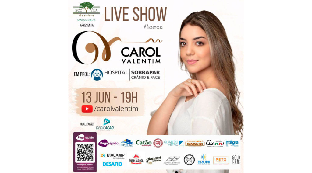 Carol Valentim faz live sertaneja em prol do Hospital Sobrapar